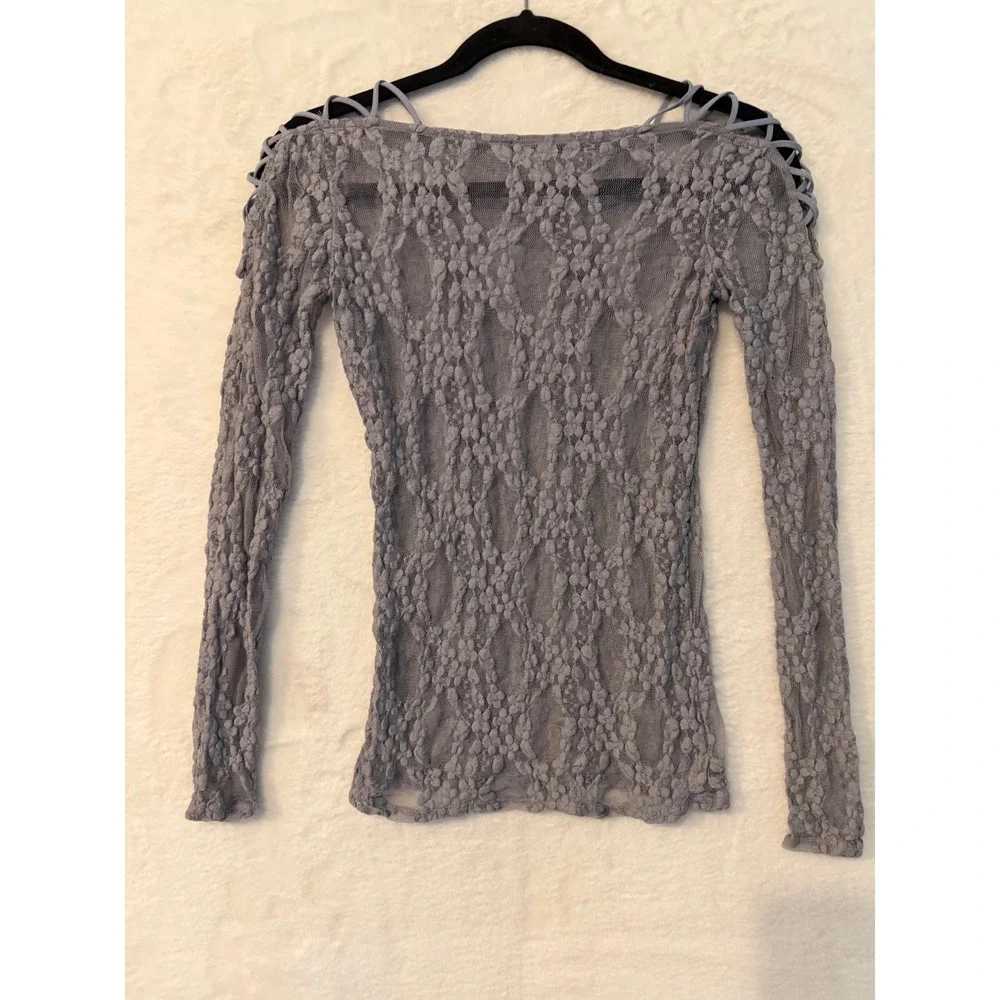 Intimately Free People Lace Top Womens Small Strappy Shoulder Sheer Mesh